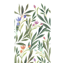 Ilustrace listů a květů na obkladu stěn