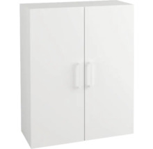 Bílá závěsná skříňka se dvěma dvířky