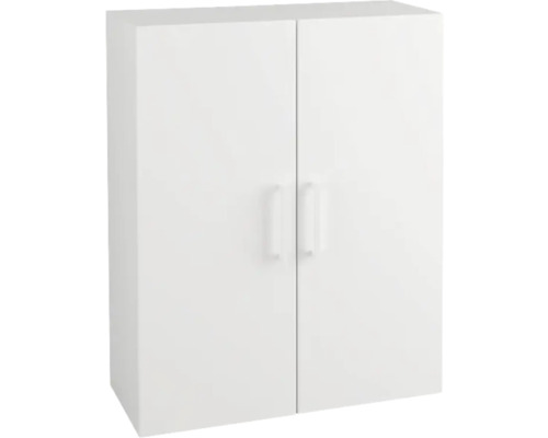 Bílá závěsná skříňka se dvěma dvířky