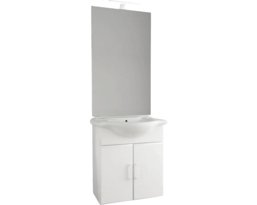 Koupelnová sestava form&style Malpelo 66 cm bílá 03095 Skříňka pod umyvadlo se zrcadlem a osvětlením do koupelny