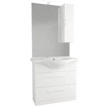 Umyvadlová skříňka se zrcadlem, závěsná skříňka a dvě zásuvky