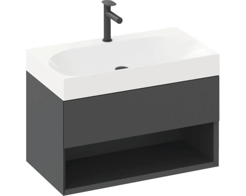 Umyvadlo s umyvadlovou skříňkou a baterií