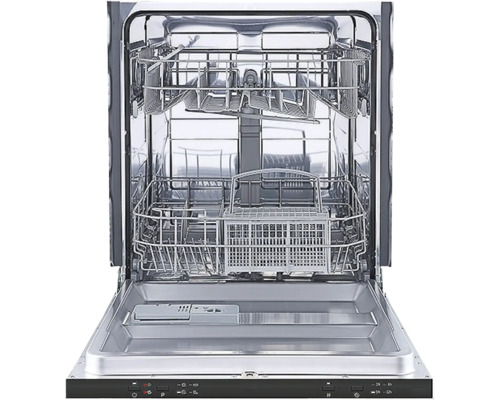 Otevřená myčka nádobí s několika koši