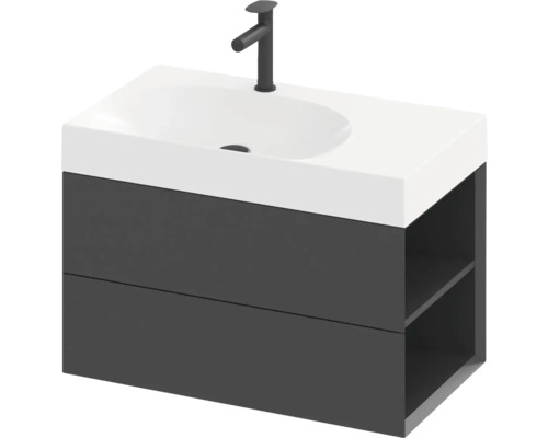 Skříňka pod umyvadlo se dvěma zásuvkami, umyvadlem a baterií