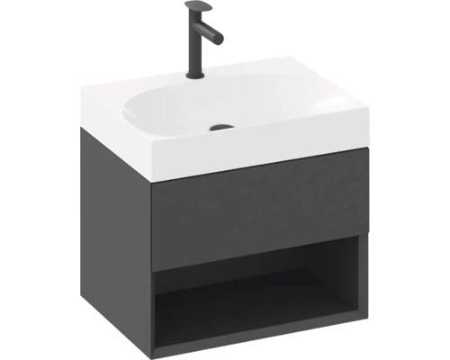 Umyvadlo s umyvadlovou skříňkou a baterií