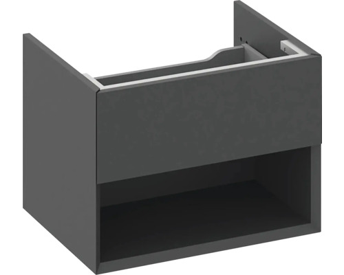 Skříňka pod umyvadlo RAVAK Lite černá 60 x 43 x 45 cm X000001856 Skříňka pod umyvadlo s otevřenou přihrádkou pro design koupelny