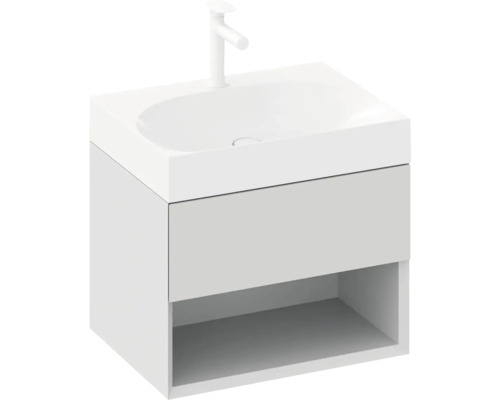 Umyvadlo se skříňkou a baterií