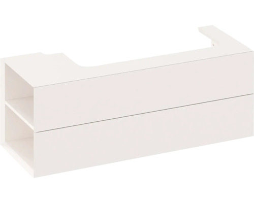 Skříňka pod umyvadlo RAVAK Lite růžová 120 x 43 x 45 cm X000001884 Skříňka pod umyvadlo se dvěma zásuvkami a otevřenou přihrádkou