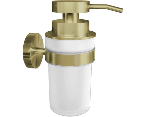 Nástěnný dávkovač mýdla z kovu a skla