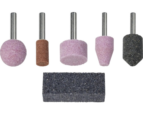 Brusná keramická tělíska Wolfcraft stopka 6mm set 5ks + ruční brus