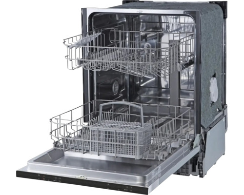 Otevřená myčka s vnitřkem a koši