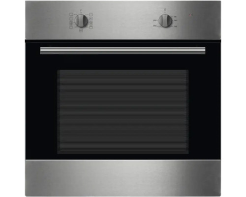 Nerezová vestavná trouba s černými skleněnými dvířky