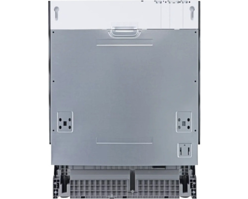 Zadní pohled na myčku nádobí pro ilustraci instalace a připojení.