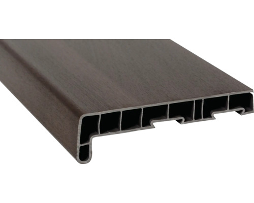 Parapet na míru PVC vnitřní s nosem Siena PN 49237 17/40x250 mm, délka na přání 500-5000 mm Plastový profil okenního parapetu s dřevěným dekorem