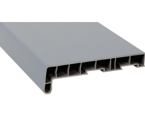 Parapet na míru PVC vnitřní s nosem Grau 715505 17/40x150 mm, délka na přání 500-5000 mm Plastový profil okenního parapetu
