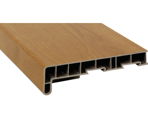 Parapet na míru PVC vnitřní s nosem Irish Oak 3211005 17/40x150 mm, délka na přání 500-5000 mm Plastový okenní parapet s dřevěným dekorem