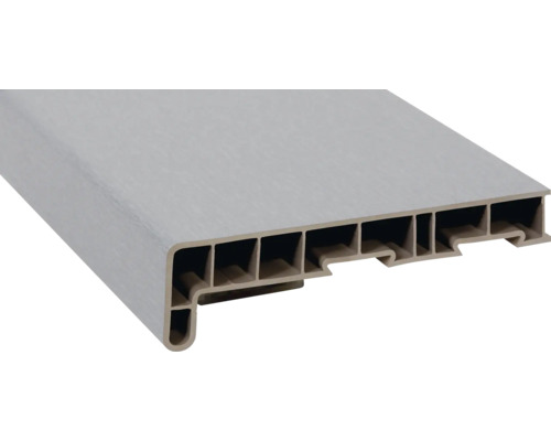 Parapet na míru PVC vnitřní s nosem Aluminium 4361001 17/40x350 mm, délka na přání 500-5000 mm Plastový okenní parapet, profilový řez