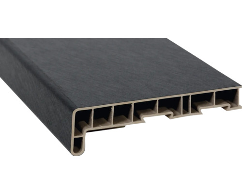 Parapet na míru PVC vnitřní s nosem Xbrush Schwarzbraun 4361023 17/40x500 mm, délka na přání 500-5000 mm Plastový okenní parapetní profil pro venkovní použití
