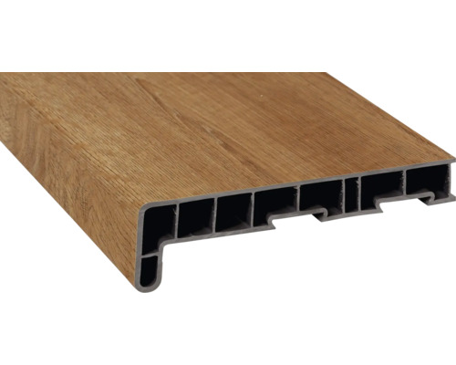 Parapet na míru PVC vnitřní s nosem Turner Oak Malt 4703001 17/40x200 mm, délka na přání 500-5000 mm Plastový okenní parapet s dřevěným vzhledem