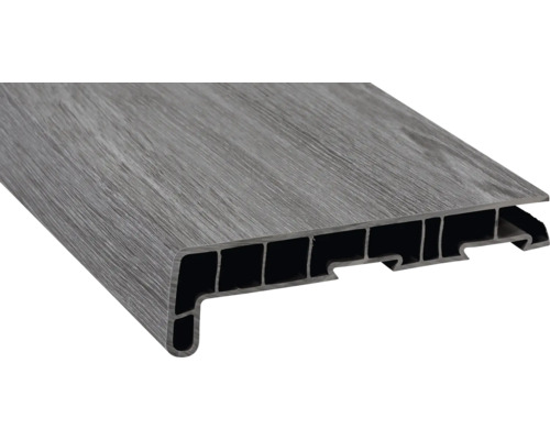 Parapet na míru PVC vnitřní s nosem Concrete Oak 4703003 17/40x200 mm, délka na přání 500-5000 mm Plastový schodový profil s dřevěným vzhledem