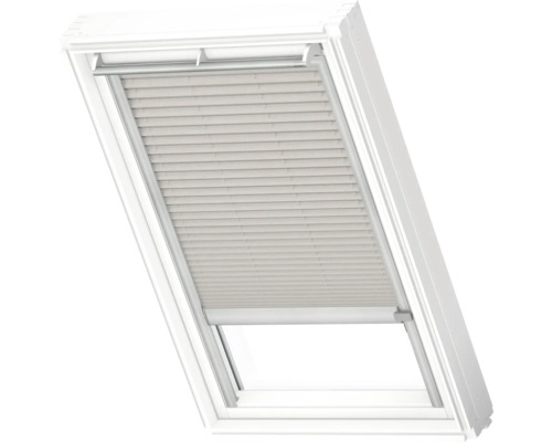 Plisé roleta na střešní okno VELUX elektrická FML P10 1284K stříbrná Střešní okno se žaluzií