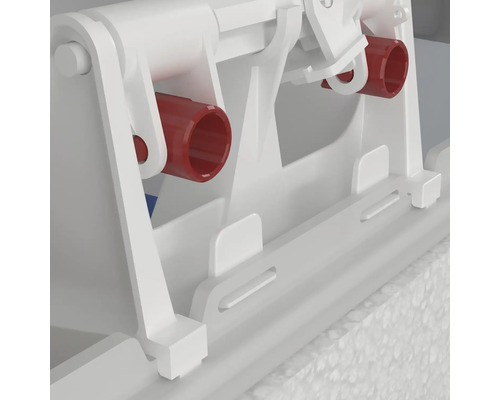 Detailní záběr předstěnového instalačního prvku pro WC s splachovací nádrží