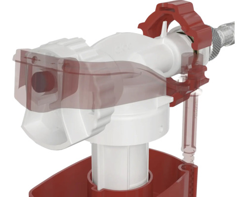 WC napouštěcí ventil s červeným držákem