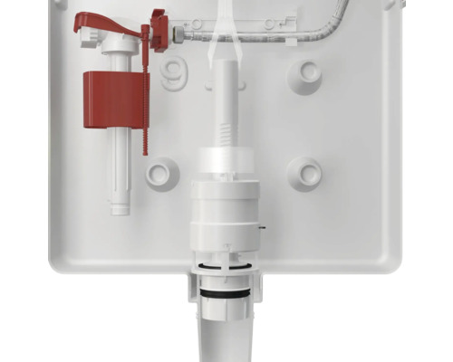 Nástěnná splachovací nádržka s napouštěcím ventilem a vypouštěcím ventilem