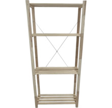 Dřevěný regál se třemi úrovněmi pro skladování a prezentaci