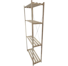 Dřevěný regál se čtyřmi policemi