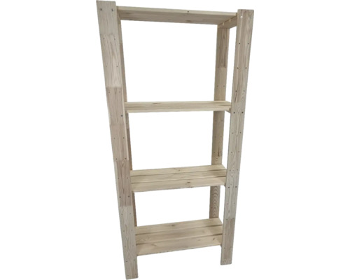 Dřevěný regál se čtyřmi úrovněmi pro vnitřní použití