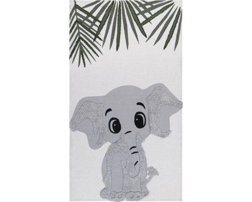 Dětský koberec SoleVito Dundee Elephant Slon 80x150 cm Koberec s motivem slona a palmových listů