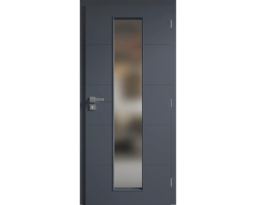 Šedé interiérové dveře se skleněnou vložkou