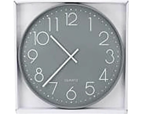 Šedé nástěnné hodiny s ciferníkem