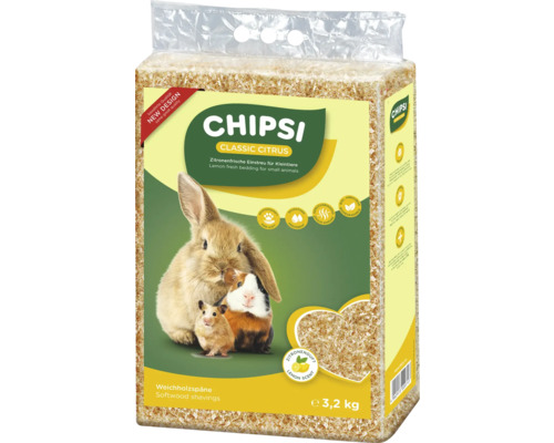 Podestýlka pro hlodavce JRS Chipsi Citrus hoblinová 60 l CHIPSI Classic Citrus podestýlka pro malá zvířata v 3,2kilogramovém pytli