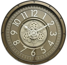 Dekorativní nástěnné hodiny s viditelným hodinovým strojkem