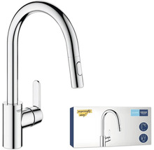 Kuchyňská baterie Grohe s vysokým výtokem a výsuvnou sprchou
