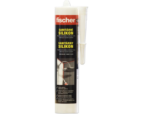 Sanitární silikon Fischer DSSI transparentní 310 ml Sanitární silikonová kartuše Fischer