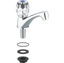 Umyvadlová baterie s křišťálovou rukojetí a montážním materiálem