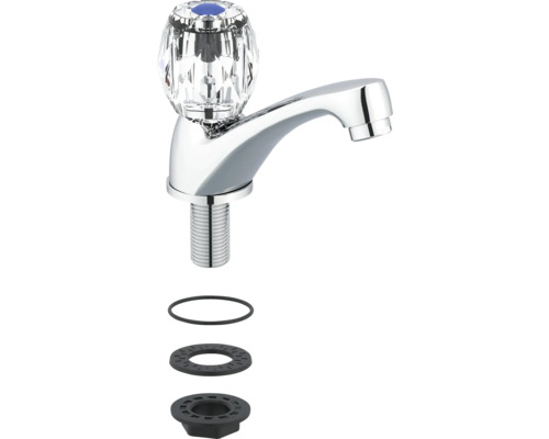 Umyvadlová baterie s křišťálovou rukojetí a montážním materiálem