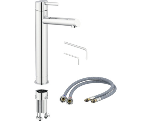 Umyvadlová baterie včetně upevňovacího materiálu a flexibilních připojovacích hadic