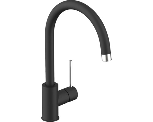 Černá kuchyňská baterie s vysokým výtokem