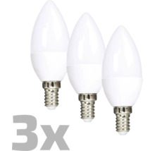 Tři LED žárovky ve tvaru svíčky s paticí E14