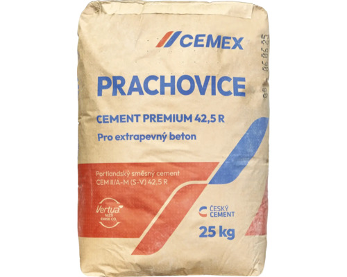 Cement 42,5 R balení 25 kg CEMEX Prachovice Cement Premium 42,5 R v 25 kg balení