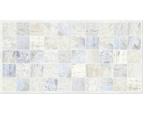 PVC panel na stěnu Nautilus 96,4 x 48,4 cm Vzor různých dlaždic s mramorovým vzhledem