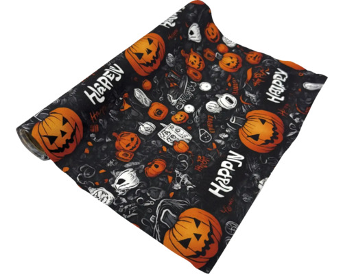 Stuha s motivem Halloween 28 x 300 cm černá Role dekorační fólie s halloweenskými motivy