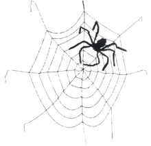 Dekorativní pavouk v pavučině na Halloween