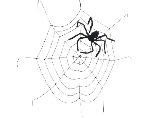 Dekorace pavučina s pavoukem 220 cm černá Dekorativní pavouk v pavučině na Halloween