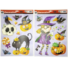 Dva archy halloweenských samolepek na okna s třpytkami