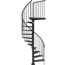 Kovové točité schodiště se zábradlím